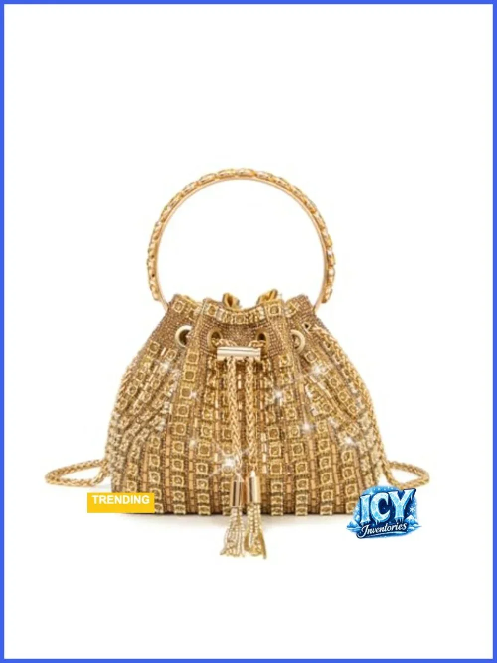 Sparkly Rhinestone Evening Clutch With Chain
